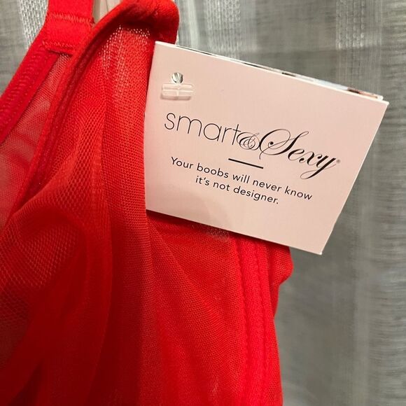 NWT Smart & Sexy Mesh Underwire Red Bra - Picture 2 of 5